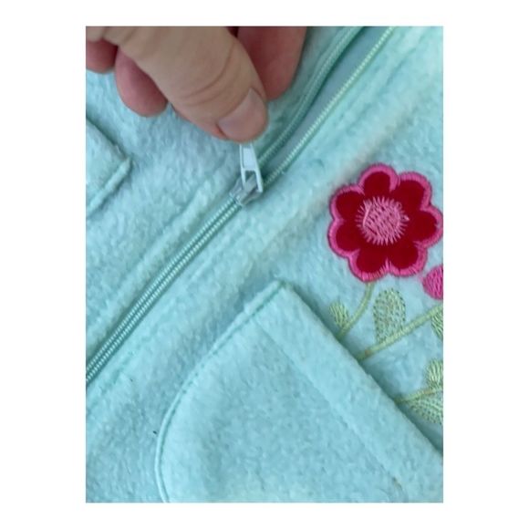 Vintage Green Fleece Footy Sleeper Full Zip 6-9 Months - Picture 7 of 9